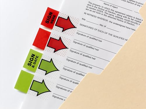 Image of Post-it Message Flags, inchSign and Date inch, Bright Green, 1-Inch Wide, 50 /Dispenser, 2-Dispensers /Pack