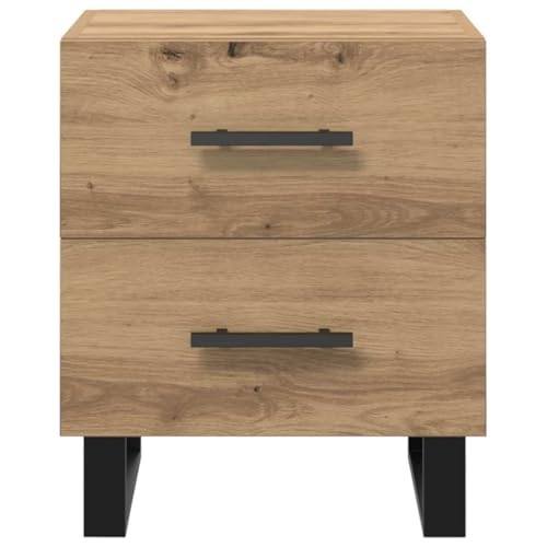 Mesita de noche roble artesanal para organizar tu dormitorio con estilo y calidez natural 7