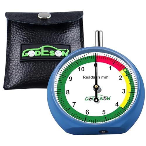 GODESON Profundimetro Neumaticos MM,Medidor Profundidad Neumaticos,medidor de Profundidad de Rueda de rodadura de neumáticos mm,profesional para motocicleta,coche,camión y autobús