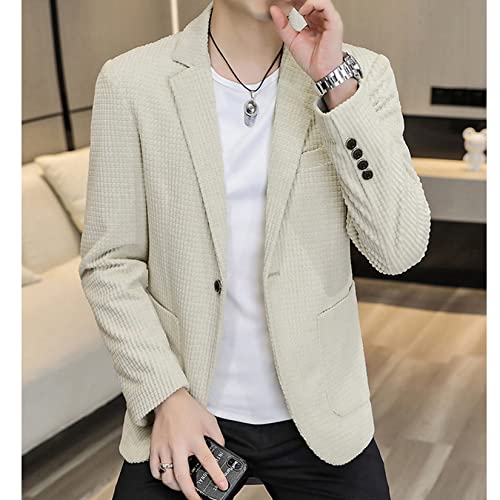 Blazer De Veludo De Veludo Para Homens Com Bolso, Jaqueta Sólida E Alta De Terno, Blazer De