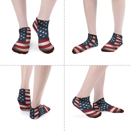 American Flag Athletic Ankle Socks for Women Men Running Hiking Cotton Socks Low Cut No Show Sock (5 Pack)4