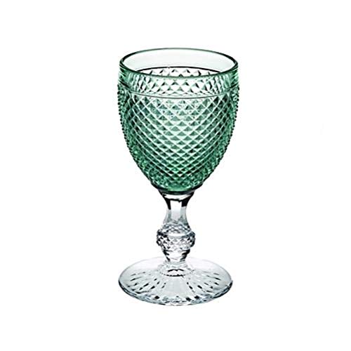 Vista Alegre Bicos Bicolor All Purpose Goblet with Mint Green Top.,