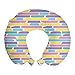 ABAKUHAUS Colorato Cuscino da Viaggio, A righe orizzontali Lines, Accessorio in Schiuma di Memoria per Viaggio, 30 cm x 30 cm, Multicolore