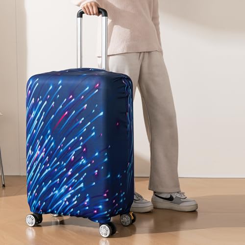 Image of HOKIPO 220gsm Durable and Washable Suitcase Covers for Trolley Suitcase, Medium (21-22inch) - Cosmic Streaks (AR-6344-D18)