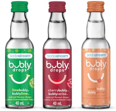 Sodastream - Bubly Drops Flavour, Lime Cherry Peach Variety, No Sweeteners or Calories, Compatible with SodaStream Sparkling Water Makers, 40 mL (Pack of 3)