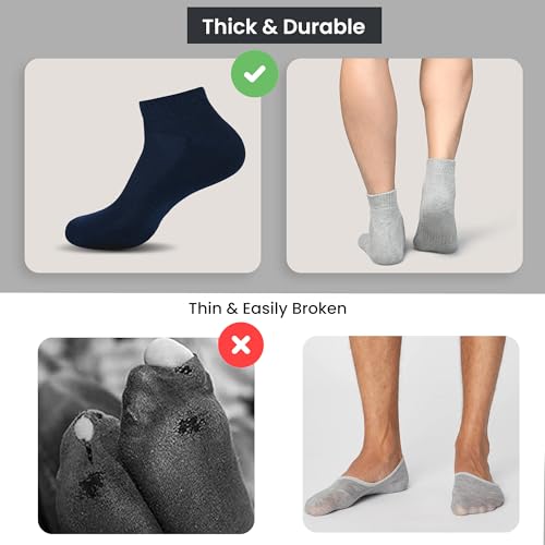 Men's Ankle Socks, Pack Of 3, Color - Grey, Size - 10 to 132
