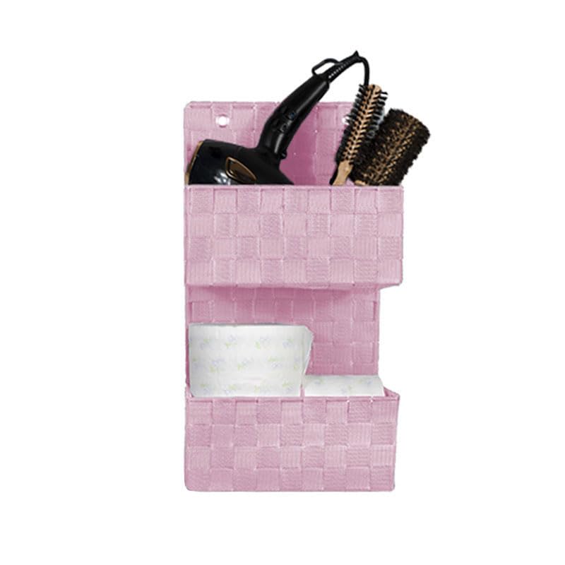 VIRSUS 1 Portaoggetti in Tessuto 1630, Trama intrecciata a 2 Piani, misura 25x15x46 cm, Tasche portatutto, occhielli per sostegno a parete, mensola per accessori bagno Vari Colori (rosa shabby)