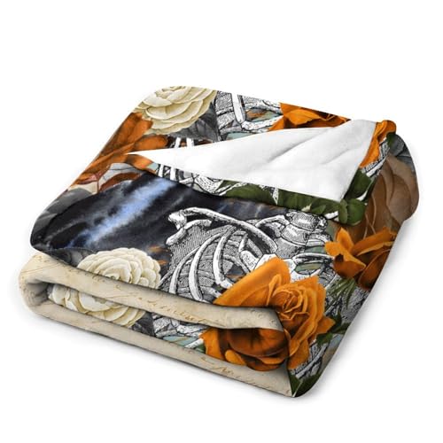 Couverture polaire douce anti-froid plaid squelette - 4