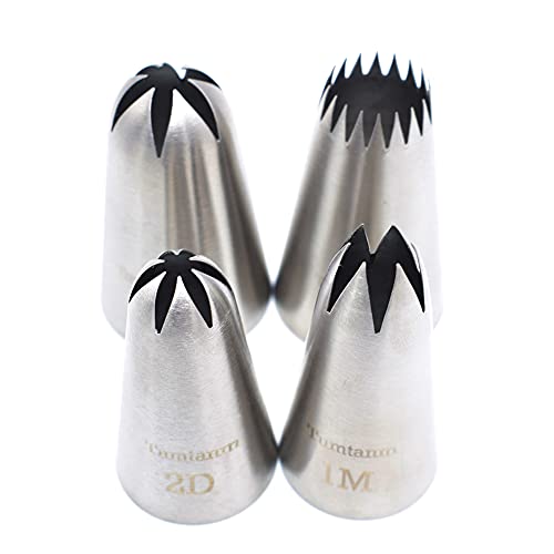 Tumtanm Boquillas de tubería extra grandes, puntas de glaseado de acero inoxidable inconsútil de 1M 1B 2D # 9FT Cover