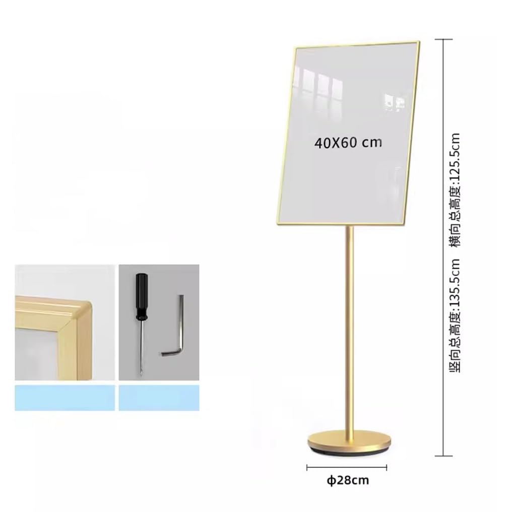 Soporte de Letrero Ajustable, Soporte de menú con Pedestal para póster, Soporte de exhibición de Letrero de Piso Resistente para Vista Vertical y Horizontal(Nerón)