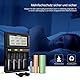 Universal akku Ladegerät, 18650 Baterieaufladegerät mit 4 Schacht, LCD-Display Batterien Ladegerät für Li-Ion LiFePO4 NI-MH NI-Cd AA AAA C 18350 18500 18700 20700 21700 26650 RCR123.