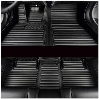 Car matts Set Striped PU Leather Car Floor Mat for BMW F10 5 Series 2010-2016 Year Interior Car Carpet car Floor mat(2)
