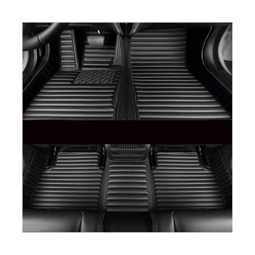 Car matts Set Striped PU Leather Car Floor Mat for BMW F10 5 Series 2010-2016 Year Interior Car Carpet car Floor mat(2)