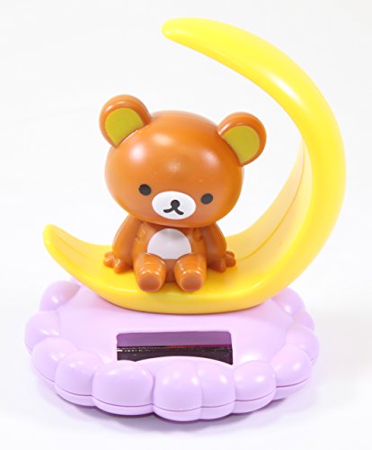 Solar Power Toy - Relax Bear Sitting on The Moon Car Dashboard Gift Home Décor