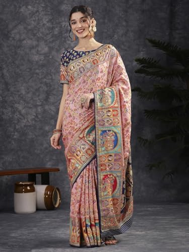 AKHILAM kanjivaram silk saree in soft silk – image 3