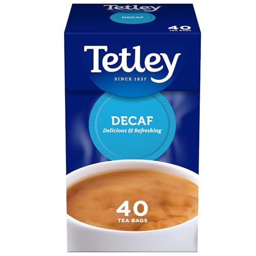 Tetley Original Decaf Tea Decaffeinated Black Teabags 1 Box of 40