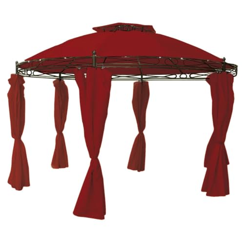 Linder Ersatzdach für Pavillon rund Ø3,5m beige, rot, grau oder Taupe wasserdicht Dach, Farbe:Burgundrot