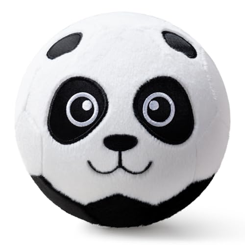 VangeBow Silent Indoor Soccer Balls for Toddlers 1-3, Inflatable Soft Plush Baby Toddler Soccer Ball Toys Gifts for 1 2 3 4 5 Year Old Boy Girl First Birthday Gift (Panda, Pump Include)
