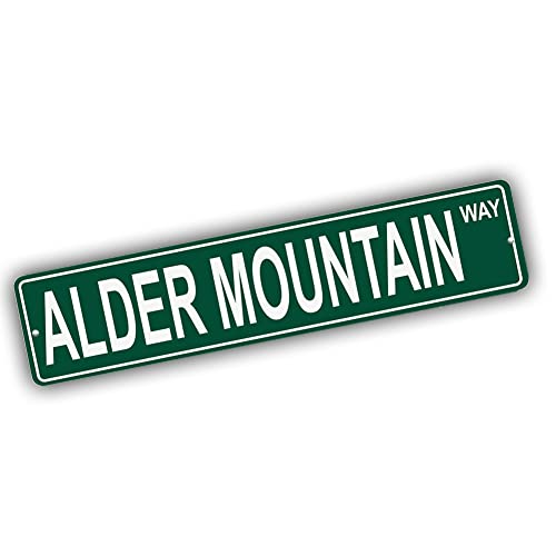 Brotherhood Aluminum Street Sign for Alder Mountain - Nevada Man Cave Decor
