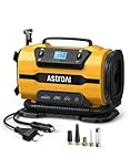AstroAI Kompressor Auto 12V DC/230V AC Duale Stromquellen, 10,3 bar, Luftmatratzenaufpumpen Max. 350 L/min, Reifenaufpumpen Max. 25 L/min, Multifunktional für Fahrrad,Auto,Schlauchboote,Luftmatratze