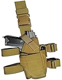 GHFY Tactical Drop Leg Holster, Thigh Pistol Gun Holster, Right Hand Adjustable (Tan)