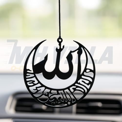 Image of Car Hanging Accessories: Radha Krishna Spiritual Acrylic Decor for Car, Home and Office Desk Decor Accessories (MOMEDIUN)