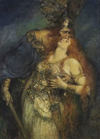 Affiche decoration murale Wotans Abschied Ferdinand Leeke MSTECO peinture classique toile 60x90cm