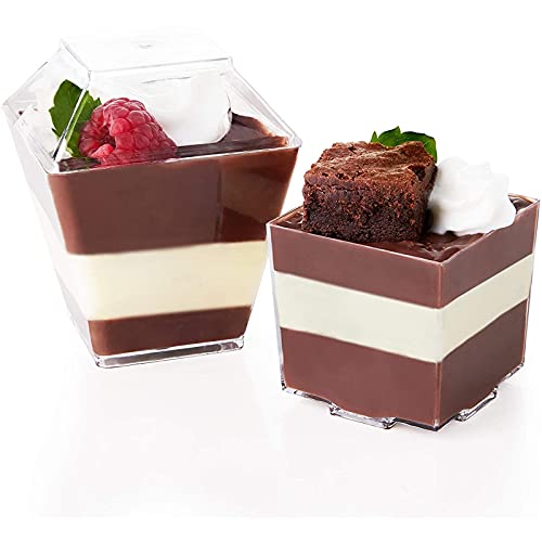 Juvale Plastic Appetizer Dessert Cups with Lids (Set of 24) Disposable for Tasting, Samples, Catering, Clear