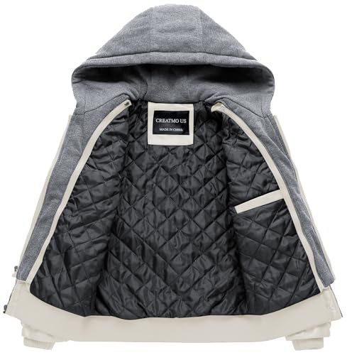 Image of Boy's Faux Leather Jacket Windproof Warm Winter Coat Kids Bomber Outerwear Waterproof PU Motorcycle Jacket