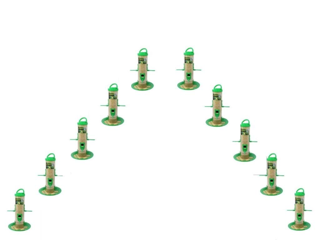 Amijivdaya Plastic Bird Feeder with Holding Handle with 6 Feed Nozzles - Heavy Duty Hanging Bird Food Feeder for Balcony, Outdoor, Pack of 10 (Large, Green) (B07MC7LYQ7) Amazon Price History, Amazon Price Tracker
