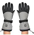 Rechargeable Heated Gloves, Electric Battery Heated Motorcycle Gloves with 3 Heating Level, Waterproof Winter Touchscreen Warming Gloves for Outdoor Work, Snowboarding (Without Rechargeable, 12.59in)