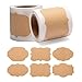 Etichette Adesive in Carta Kraft, 600 Pezzi Adesivi Etichette di Carta Impermeabili, Etichetta Adesiva per Decorare Barattoli, Vino, Bottiglie, Serbatoi di Stoccaggio, Casa e Ufficio (Marrone)