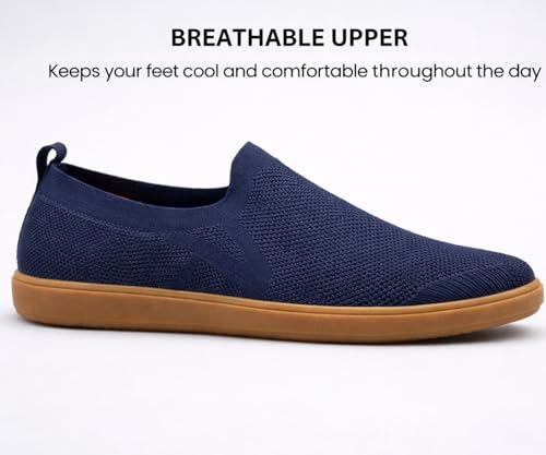 Image of Kraasa Men's Casual Slip-On Loafers | Soft Knitted Upper Breathable Flex Upper | Lightweight Comfort Shoes | TPR Sole