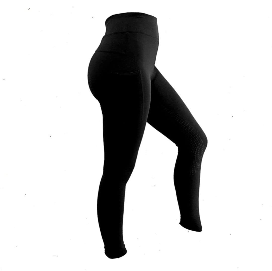 Horse Rider Ladies Versatile Black Riding Tights UK18