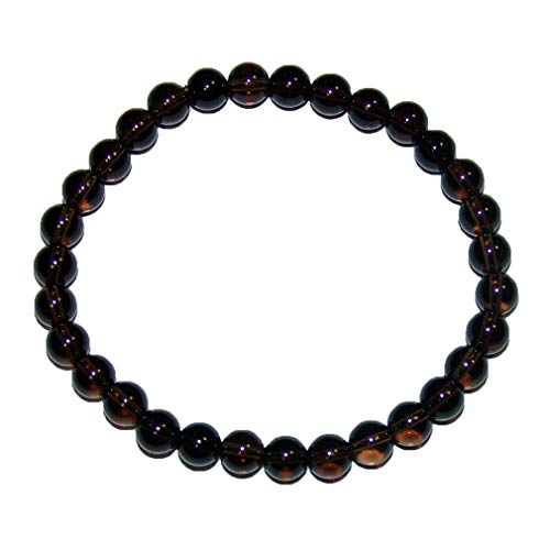 Janni-Shop-Armbänder Rauchquarz Kugel Armband 6 mm auf stabilem Stretchband aufgezogen Cover