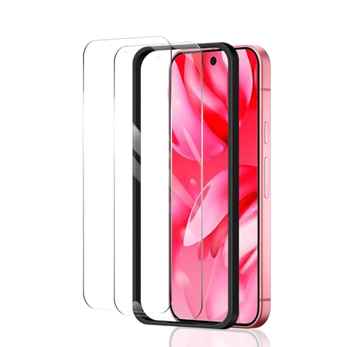 対応 Google Pixel 9a フィルム 保護 ケース 【2枚セット ガラスフイルム+1ガイド枠付き】 Google Pixel 9a 強化ガラス 気泡レス 貼りやすい スクラッチ防止 超耐久 高光沢 全面保護