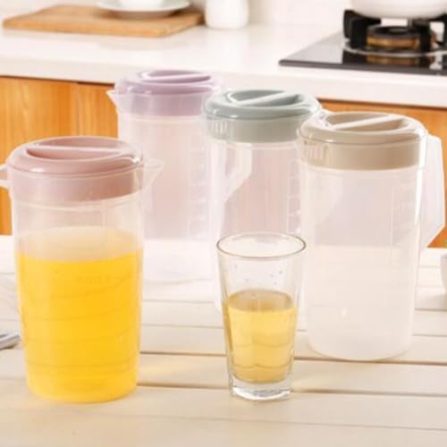 Jarra de agua con tapa resistente al calor de gran capacidad hecha de plástico reutilizable 4
