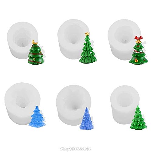 Stampi per Candele 6 PSC 3D Albero Candela Muffa in Silicone in Silicone Sapone Stampo di Sapone Fai da Te Cioccolato Fondente Decorazione Torta