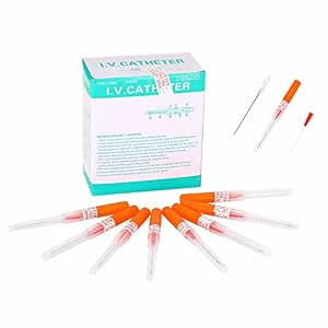 KingWei Piercing Needles, 50PCS 14G Disposable Stainless Steel IV Catheter Needles