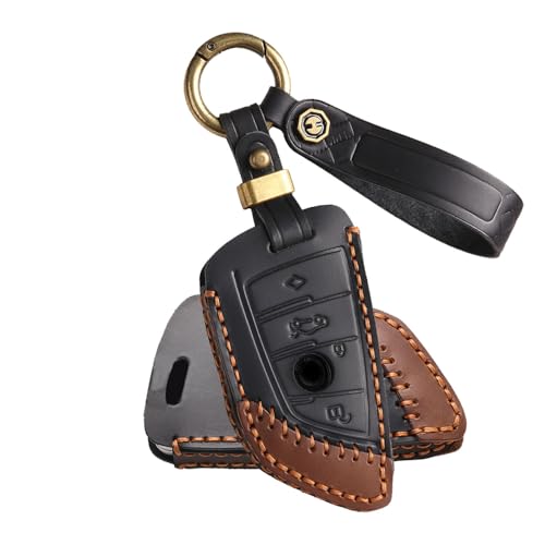 Housse de clé en cuir pour BMW Série 5 et X5 | Protection artisanale noire