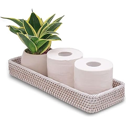 Rattan-Schminktisch für Kommoden, weiß Cover
