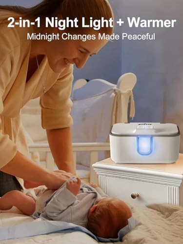 image for KOSTTE Baby Wipes Warmer, Larger Capacity Wipe Dispenser, Even Heating