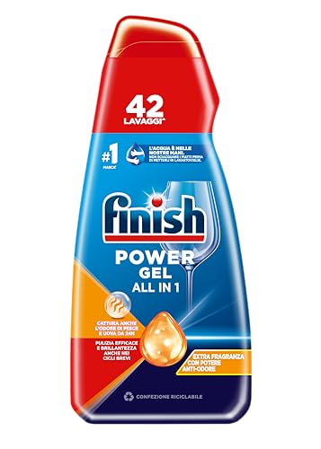 Finish Powergel, Gel Detersivo per Lavastoviglie Liquido, 42...
