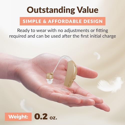 MEDca Rechargeable Ear Hearing Amplifier - Sound Amplifier with Rapid Charger - Skin - Thumbnail 7