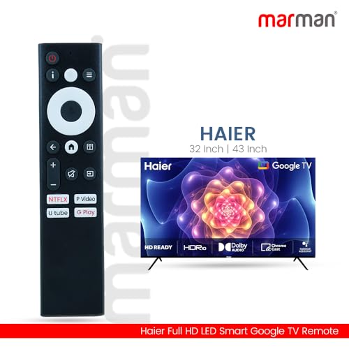 Image of marman Compatible with Haier Google Tv Remote Model with Hotkeys Suitable for W400G Series 4K FHD UHD OLED QLED Android TV - Non Voice Command - Match Key by Key Exactly with Existing Remote