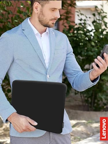 Image of Lenovo Basic Laptop Sleeve - (15.6 Inch) - Neoprene Material - Soft Fleece Lining - Zippered Top Opening - Black