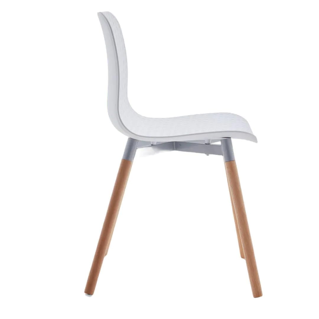 Shiito | Modelo Ragnar - Pack de 2 Sillas de Comedor de Estilo Nórdico | Diferente y Elegante | 47 x 42 x 84 cm - Color Blanco | con Patas de Haya