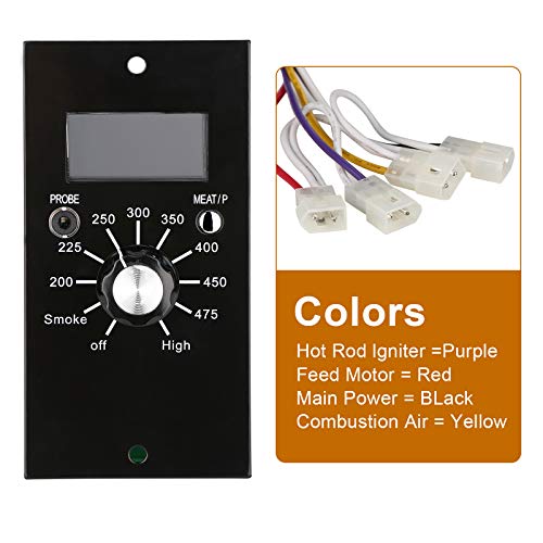 WADEO Replacement Parts for Pit Boss Pellet Grills Digital Temperature Control Panel Kit, Thermostat Controller Board, Temperature Probe, Ignitor, Meat Probe, Fuse and Fixing Band - Thumbnail 2