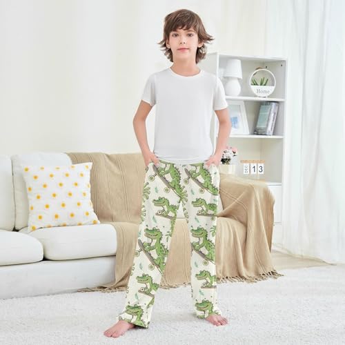 Pajama Pants Cartoon Green Crocodile Long Sleep Pants Lounge Bottoms4