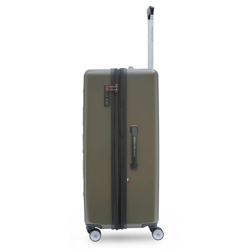 Image of TOMMY HILFIGER Trolley, Olive Green, Empire Plus, 63L | Big Suitcase for Travel, Travelling Luggage, Check-in Luggage